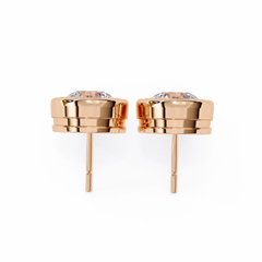 2.57 Carat Round Lab-Grown Diamond Earrings in Bezel Setting