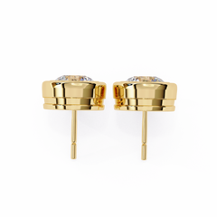 2.57 Carat Round Lab-Grown Diamond Earrings in Bezel Setting