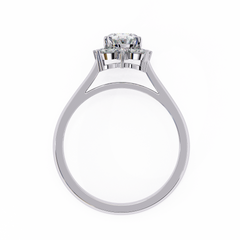Classic Oval Diamond Ring 1.29ct with Halo