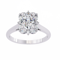 Classic Oval Diamond Ring 1.29ct with Halo