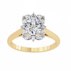 Classic Oval Diamond Ring 1.29ct with Halo
