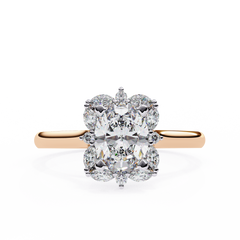 Classic Oval Diamond Ring 1.29ct with Halo