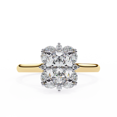 Classic Oval Diamond Ring 1.29ct with Halo