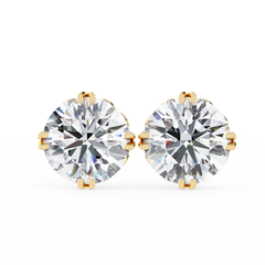 2.5 Carat Round Diamond Earrings in 14K Rose Gold