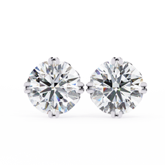 2.5 Carat Round Diamond Earrings in 14K Rose Gold