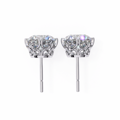 2.5 Carat Round Diamond Earrings in 14K Rose Gold