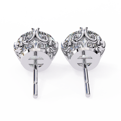 2.5 Carat Round Diamond Earrings in 14K Rose Gold