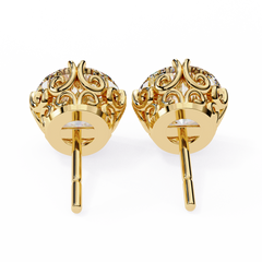 2.5 Carat Round Diamond Earrings in 14K Rose Gold
