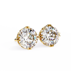 2.5 Carat Round Diamond Earrings in 14K Rose Gold