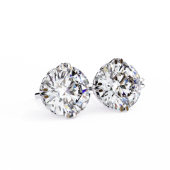 2.5 Carat Round Diamond Earrings in 14K Rose Gold