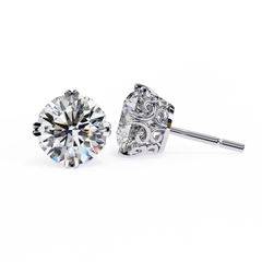 2.5 Carat Round Diamond Earrings in 14K Rose Gold