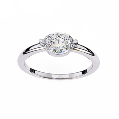 Oval Cut Solitaire Diamond Ring 0.86Ct