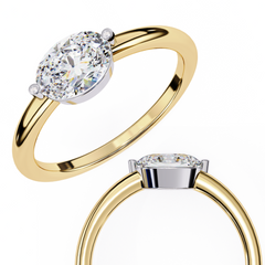 Oval Cut Solitaire Diamond Ring 0.86Ct