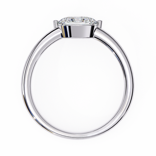 Oval Cut Solitaire Diamond Ring 0.86Ct