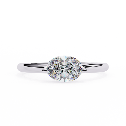 Oval Cut Solitaire Diamond Ring 0.86Ct