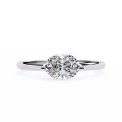 Oval Cut Solitaire Diamond Ring 0.86Ct