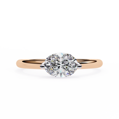 Oval Cut Solitaire Diamond Ring 0.86Ct