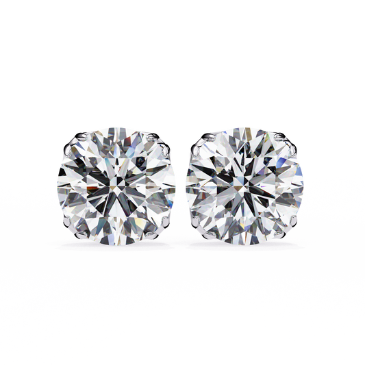 2.5 Carat Round Brilliant-Cut Lab-Grown Diamond Stud Earrings