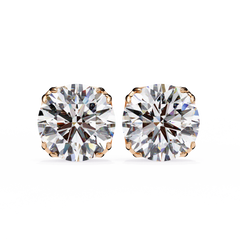 2.5 Carat Round Brilliant-Cut Lab-Grown Diamond Stud Earrings