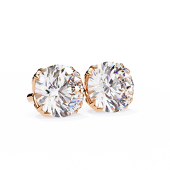 2.5 Carat Round Brilliant-Cut Lab-Grown Diamond Stud Earrings