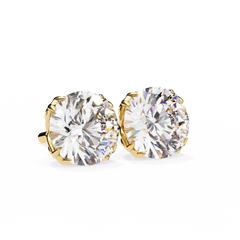 2.5 Carat Round Brilliant-Cut Lab-Grown Diamond Stud Earrings