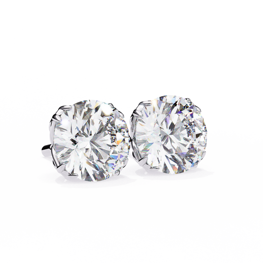 2.5 Carat Round Brilliant-Cut Lab-Grown Diamond Stud Earrings