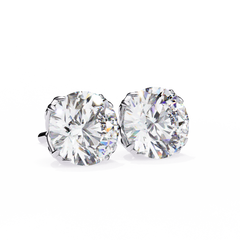 2.5 Carat Round Brilliant-Cut Lab-Grown Diamond Stud Earrings