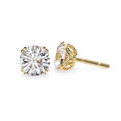 2.5 Carat Round Brilliant-Cut Lab-Grown Diamond Stud Earrings