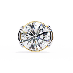 2.5 Carat Round Lab-Grown Diamond Earrings in Half Bezel Setting