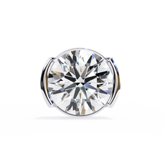 2.5 Carat Round Lab-Grown Diamond Earrings in Half Bezel Setting