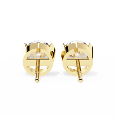2.5 Carat Round Lab-Grown Diamond Earrings in Half Bezel Setting