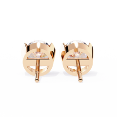 2.5 Carat Round Lab-Grown Diamond Earrings in Half Bezel Setting