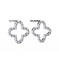 0.24 Carat Clover-Shaped Lab-Grown Diamond Earrings
