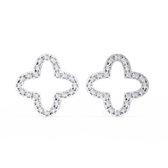 0.24 Carat Clover-Shaped Lab-Grown Diamond Earrings