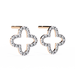 0.24 Carat Clover-Shaped Lab-Grown Diamond Earrings