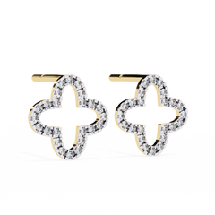 0.24 Carat Clover-Shaped Lab-Grown Diamond Earrings