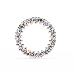 0.25 Carat Round Diamond Circle Stud Earrings in 14K Gold