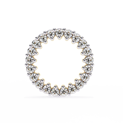 0.25 Carat Round Diamond Circle Stud Earrings in 14K Gold