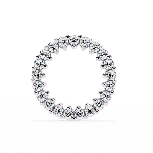 0.25 Carat Round Diamond Circle Stud Earrings in 14K Gold
