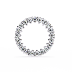 0.25 Carat Round Diamond Circle Stud Earrings in 14K Gold