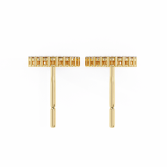 0.25 Carat Round Diamond Circle Stud Earrings in 14K Gold