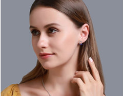 0.25 Carat Round Diamond Circle Stud Earrings in 14K Gold