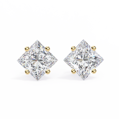 Silver Princess Cut Stud Earrings for Timeless Sparkle 2.39 Carat