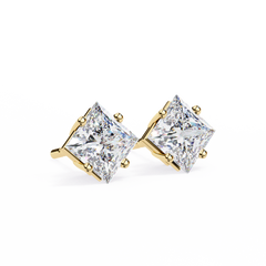 Silver Princess Cut Stud Earrings for Timeless Sparkle 2.39 Carat