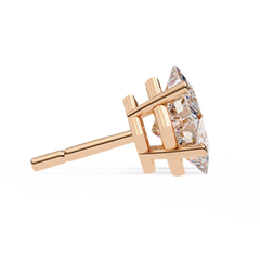 Silver Princess Cut Stud Earrings for Timeless Sparkle 2.39 Carat