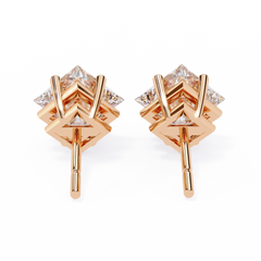 Silver Princess Cut Stud Earrings for Timeless Sparkle 2.39 Carat