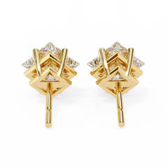 Silver Princess Cut Stud Earrings for Timeless Sparkle 2.39 Carat