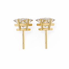 Silver Princess Cut Stud Earrings for Timeless Sparkle 2.39 Carat