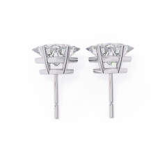 Silver Princess Cut Stud Earrings for Timeless Sparkle 2.39 Carat