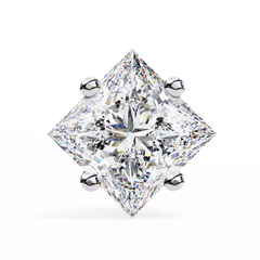 Silver Princess Cut Stud Earrings for Timeless Sparkle 2.39 Carat